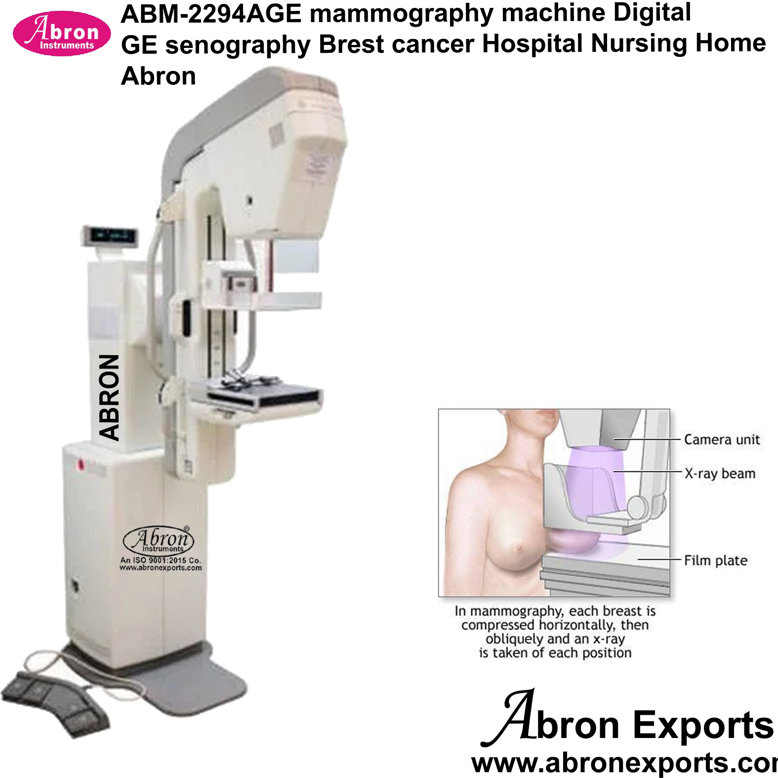 mammography machine Digital GE senography Breast cancer Hospital Nursing Home Medical Abron ABM-2294AGE 